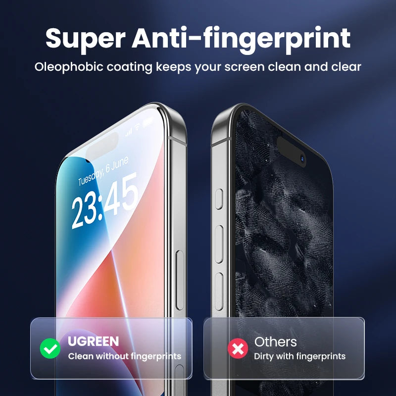 2 Protectores de Pantalla para iPhone - UGREEN Vidrio Templado Premium