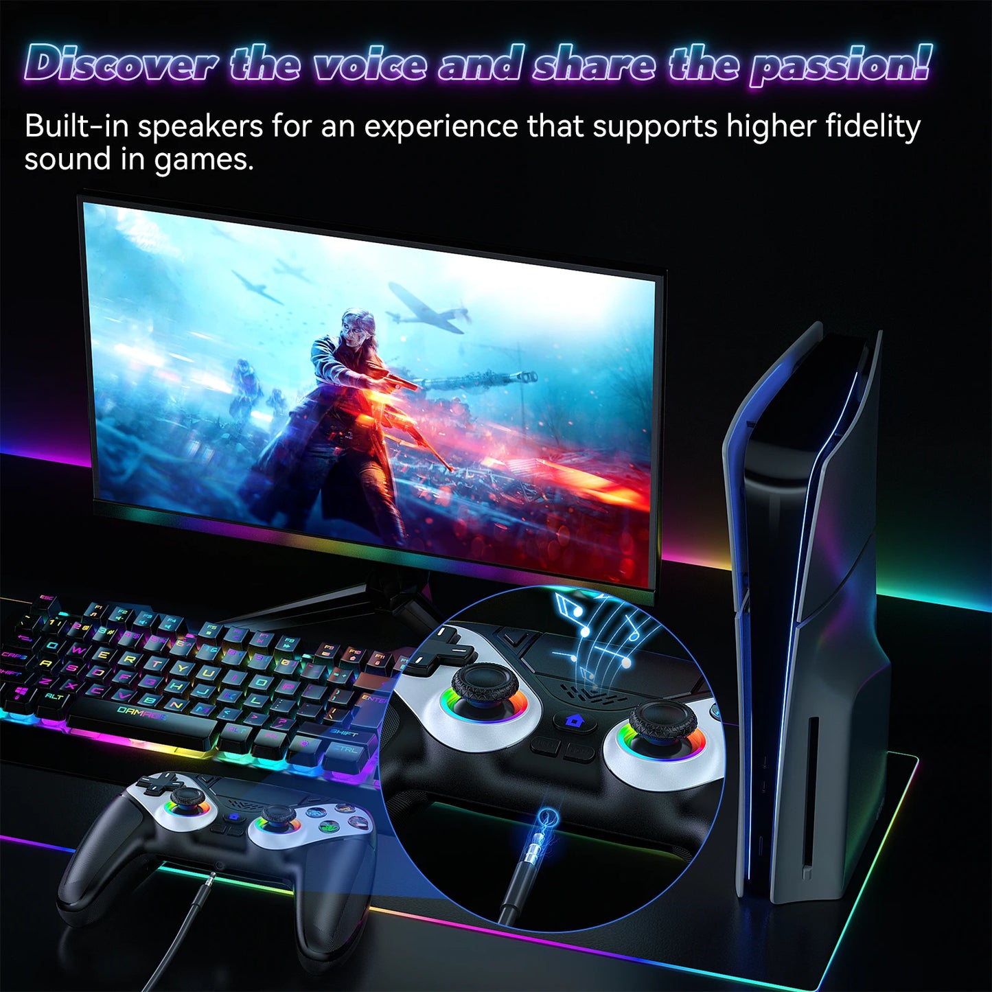 Control para Playstation 5 / PC - Gamrombo (Con Efecto Hall)