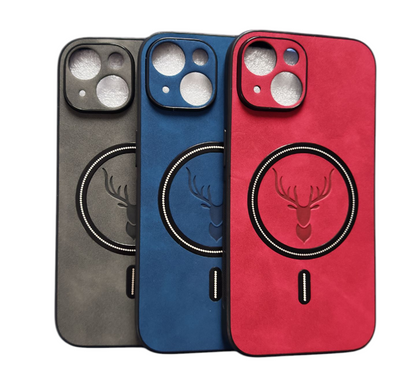 Carcasas iPhone 13, 14, 15, 16 y 17 (Plus, Air, Pro, Pro Max) Cuero Sintético MagSafe