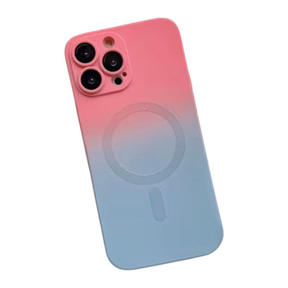 Carcasas Silicona Líquida Magsafe Color Degradado para iPhone 13, 14, 15 y 16 (Plus, Pro, Pro Max)