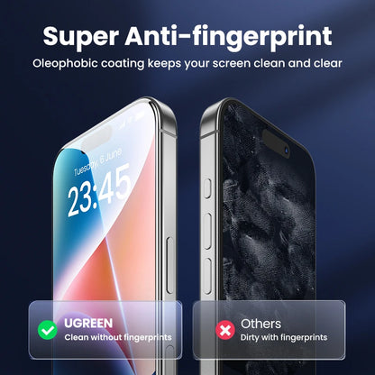 2 Protectores de Pantalla para iPhone - UGREEN Vidrio Templado Premium