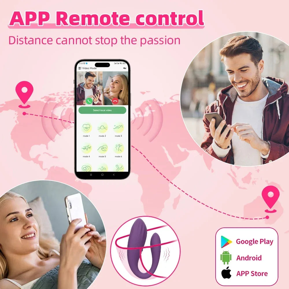 Vibrador en U: Clítoris + Punto G con App