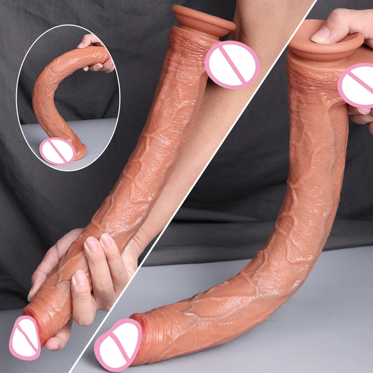 Consolador Largo de Silicona con Ventosa – Realista y Súper Suave