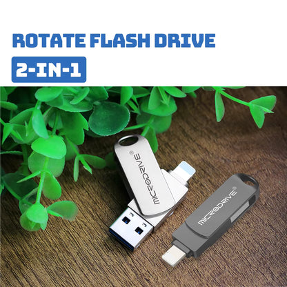Memoria para iPhone y iPad, 2 en 1 (Lightning + USB 3.0 / 128GB y 512GB)