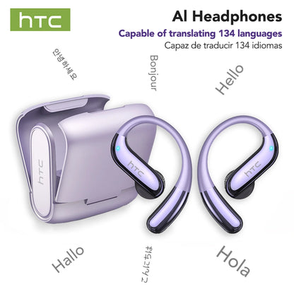 Audífonos HTC NE23 con Traductor IA (Hasta 134 Idiomas)