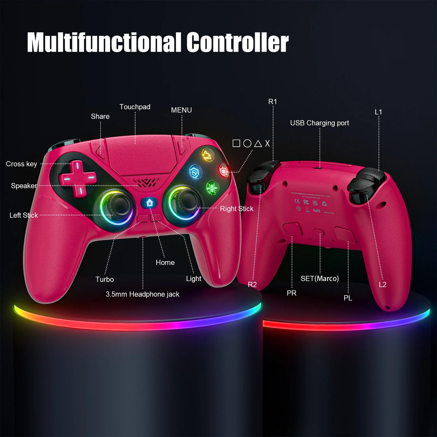Control para Playstation 5 / PC - Gamrombo (Con Efecto Hall)