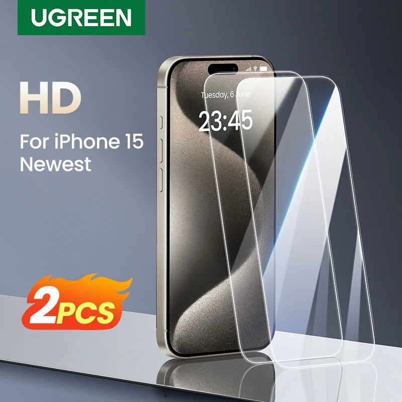 2 Protectores de Pantalla para iPhone - UGREEN Vidrio Templado Premium
