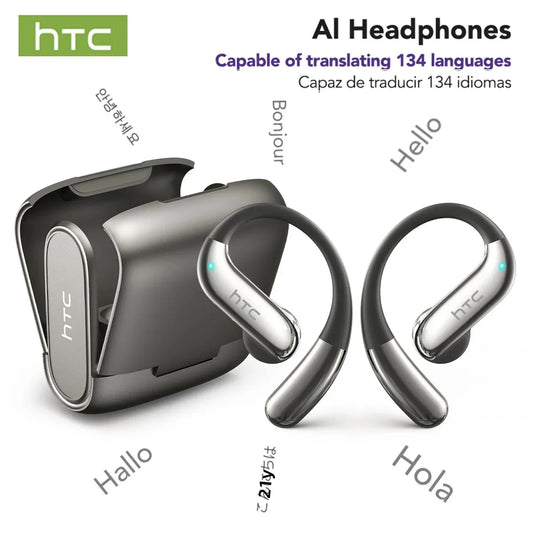 Audífonos HTC NE23 con Traductor IA (Hasta 134 Idiomas)