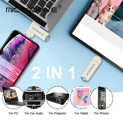 Memoria para iPhone y iPad, 2 en 1 (Lightning + USB 3.0 / 128GB y 512GB)