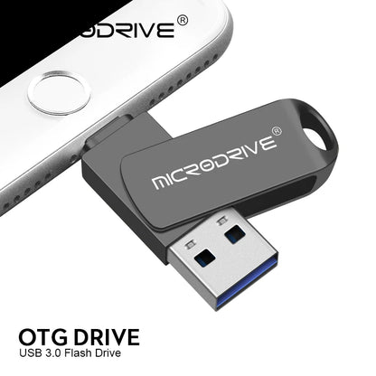 Memoria para iPhone y iPad, 2 en 1 (Lightning + USB 3.0 / 128GB y 512GB)