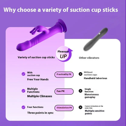 Conejo Deluxe: Vibrador Telescópico Dual